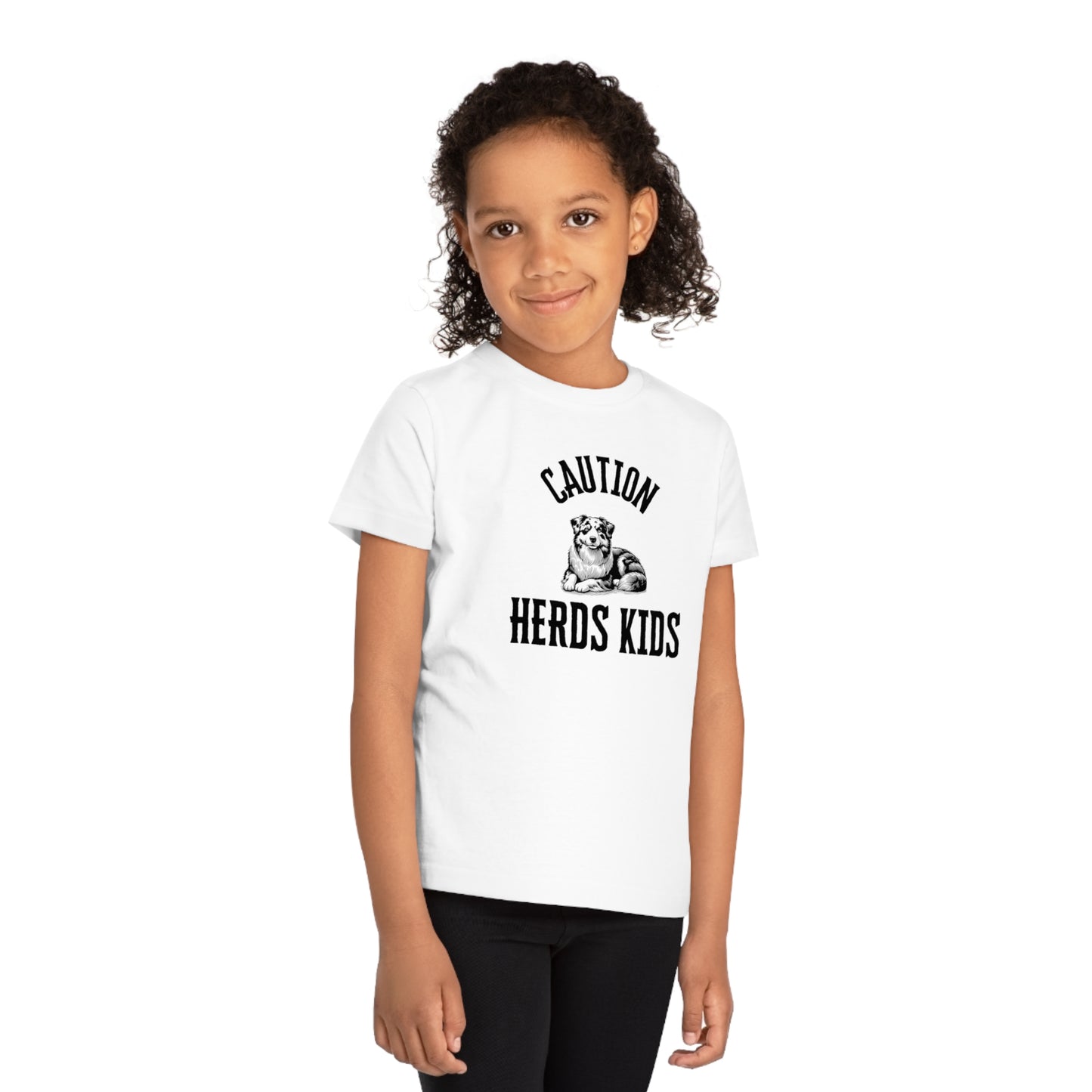 ✅ Caution: Herds Kids | Funny Australian Shepherd Shirt for Kids | Dog Lover Tee | Herding Dog Gift | Aussie Shepherd Kids T-Shirt