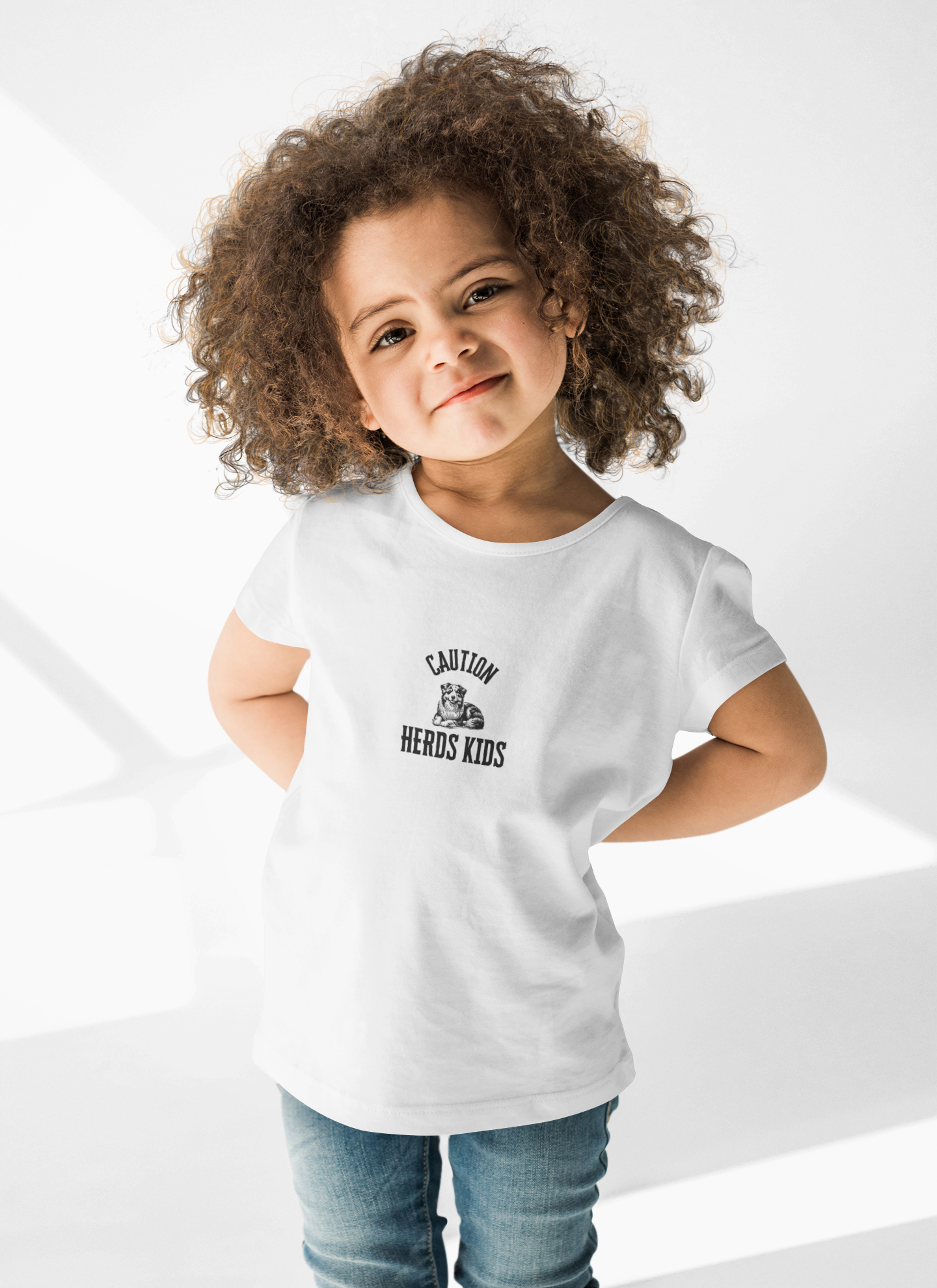 ✅ Caution: Herds Kids | Funny Australian Shepherd Shirt for Kids | Dog Lover Tee | Herding Dog Gift | Aussie Shepherd Kids T-Shirt