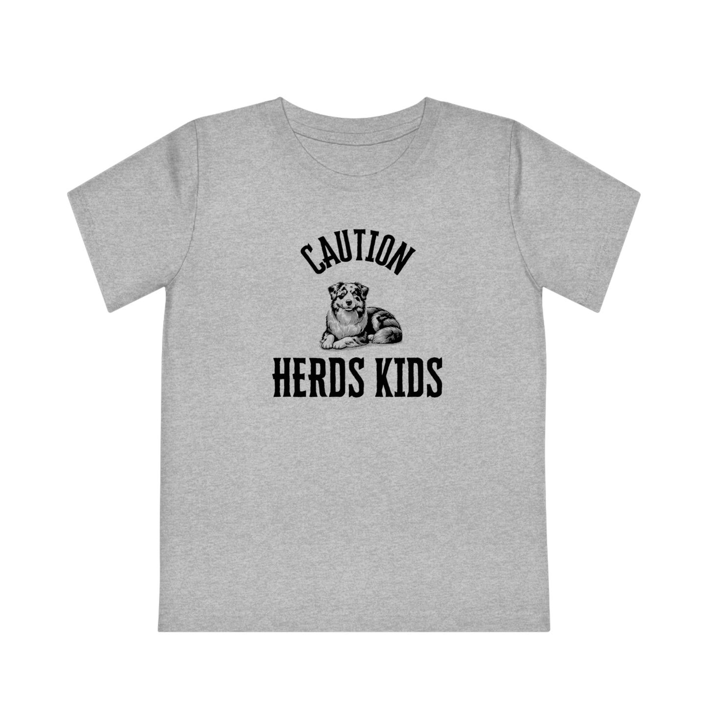 ✅ Caution: Herds Kids | Funny Australian Shepherd Shirt for Kids | Dog Lover Tee | Herding Dog Gift | Aussie Shepherd Kids T-Shirt