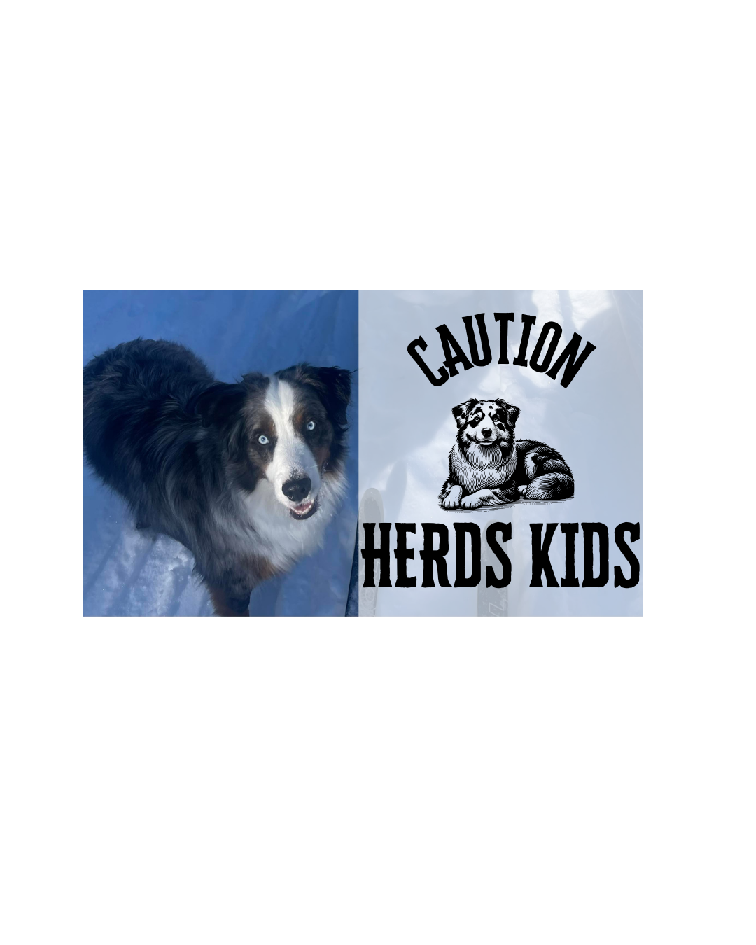 ✅ Caution: Herds Kids | Funny Australian Shepherd Shirt for Kids | Dog Lover Tee | Herding Dog Gift | Aussie Shepherd Kids T-Shirt